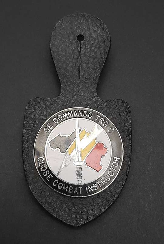 **RARE: 1990s Belgium SF Para-Commando Instructor Qualification Fob Badge w/ Hangar.**