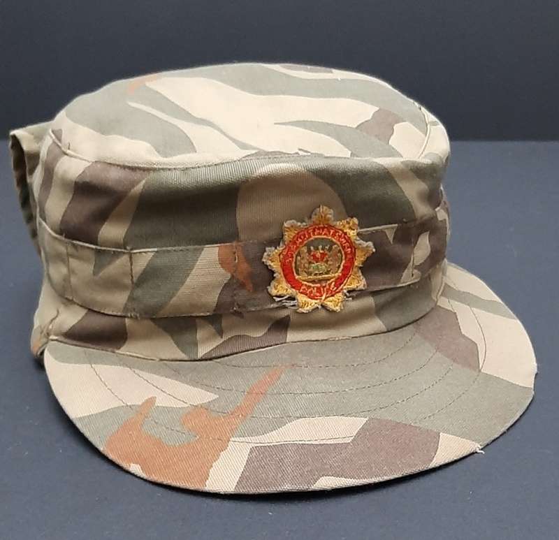 **RARE: 1980s Bophuthatswana Police `Reed Pattern` Cap w/ Embroidered Badge (Complete).**