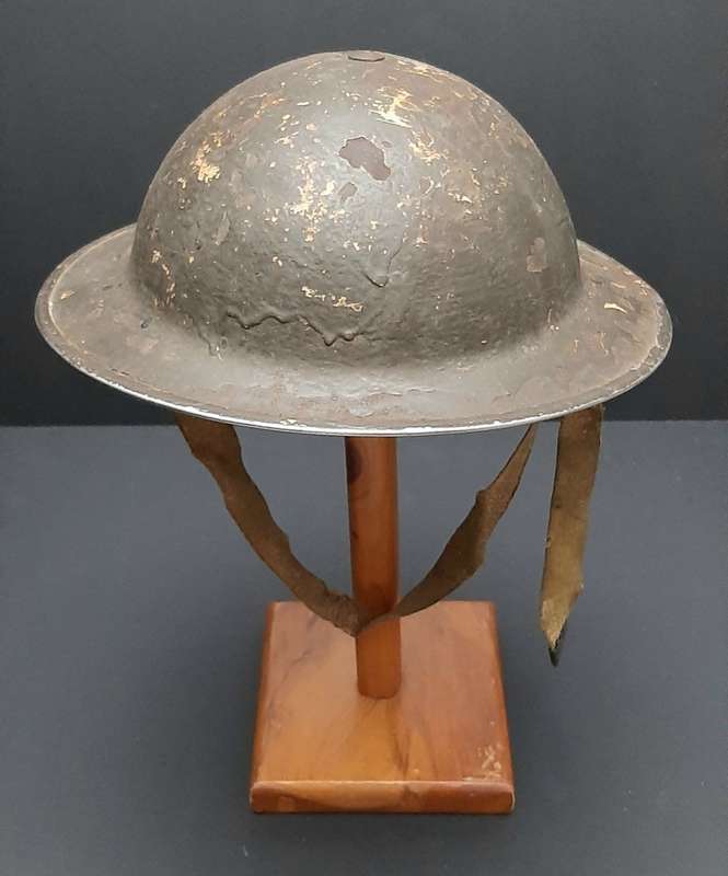 **WW2 Union Defence Force: Olive Green Post-War `Brodie` Pattern Helmet (1942).**