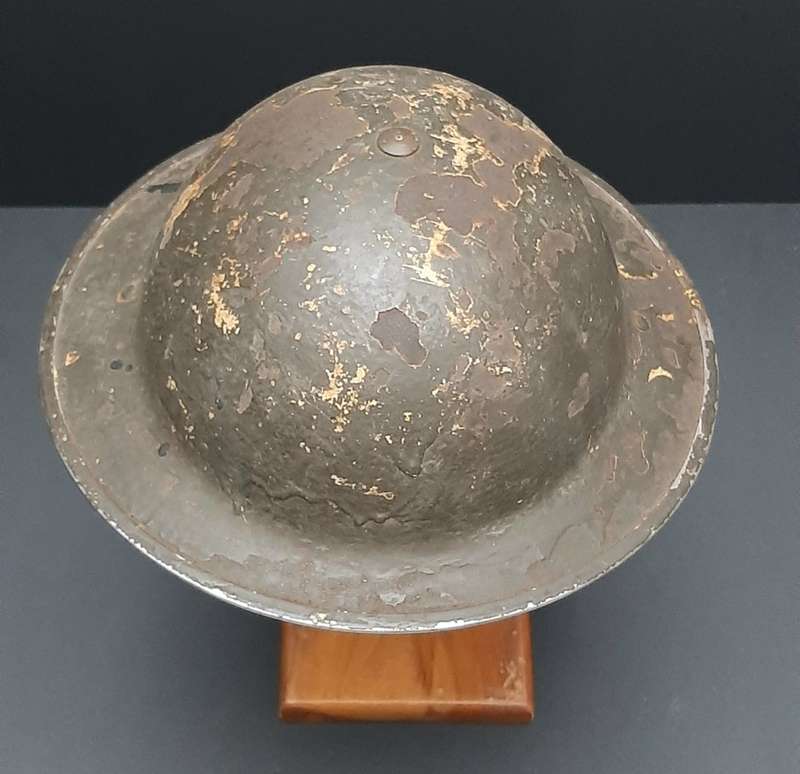 **WW2 Union Defence Force: Olive Green Post-War `Brodie` Pattern Helmet (1942).**
