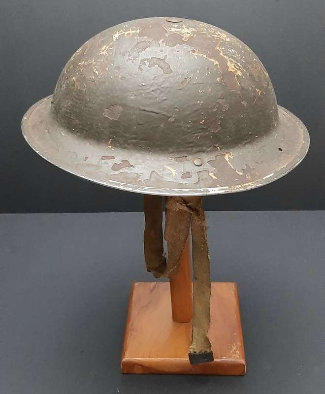 **WW2 Union Defence Force: Olive Green Post-War `Brodie` Pattern Helmet (1942).**