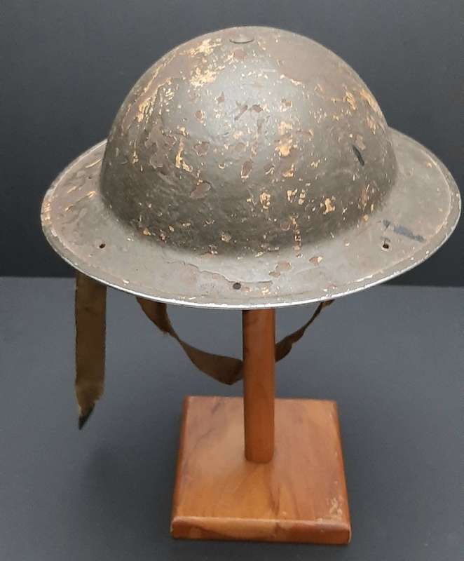 **WW2 Union Defence Force: Olive Green Post-War `Brodie` Pattern Helmet (1942).**