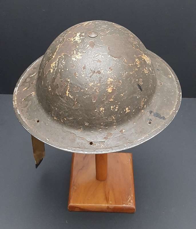 **WW2 Union Defence Force: Olive Green Post-War `Brodie` Pattern Helmet (1942).**