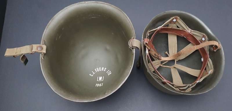 **Border War : 1960s SADF Green Steel Helmet w/ Liner .**