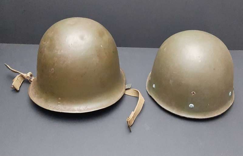 **Border War : 1960s SADF Green Steel Helmet w/ Liner .**
