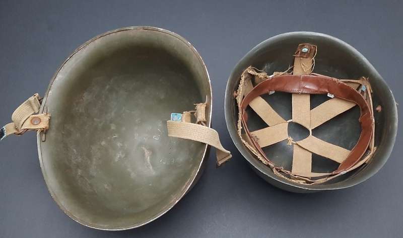 **Border War : 1960s SADF Green Steel Helmet w/ Liner (USED)**