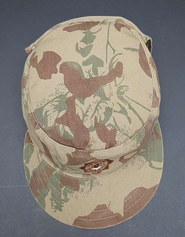 Border War 1980s S.A.P 2nd Pattern Camouflage Flap Cap with Straps Medium
