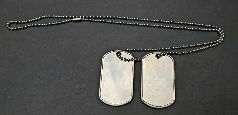**Border War : 1980s SADF Unissued ` Dog Tags` Identity Discs w/ Chain**