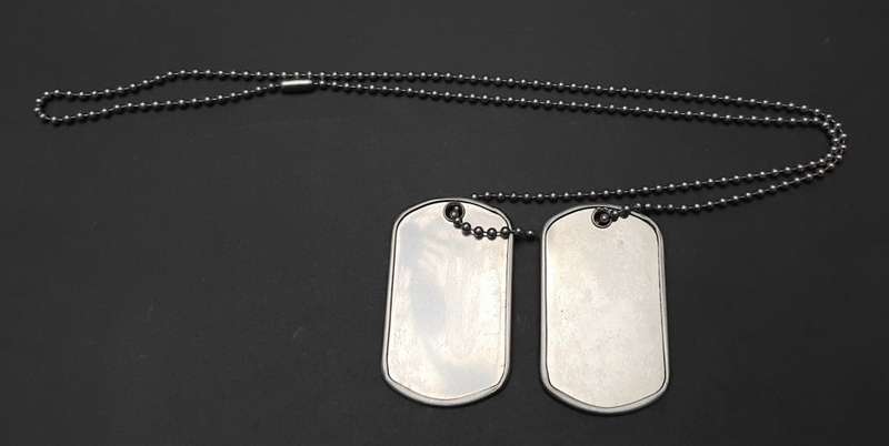 **Border War : 1980s SADF Unissued ` Dog Tags` Identity Discs w/ Chain**