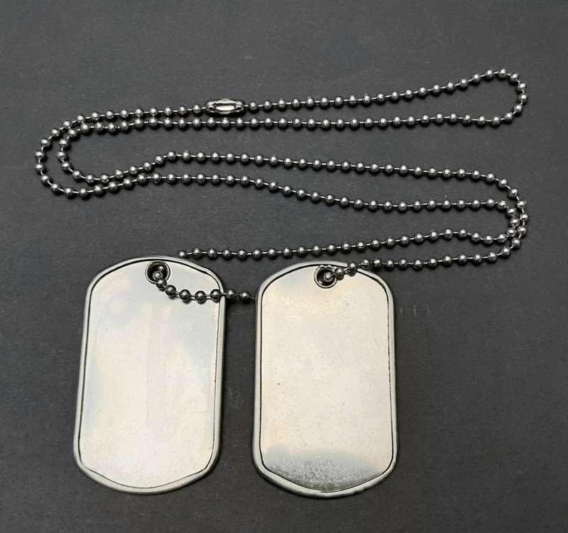 **Border War : 1980s SADF Unissued ` Dog Tags` Identity Discs w/ Chain**