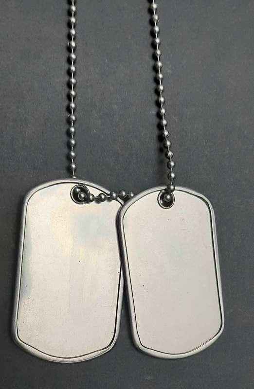 **Border War : 1980s SADF Unissued ` Dog Tags` Identity Discs w/ Chain**