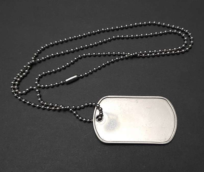**Border War : 1980s SADF Identity Disc / ` Dog Tag` w/ Chain x1 **