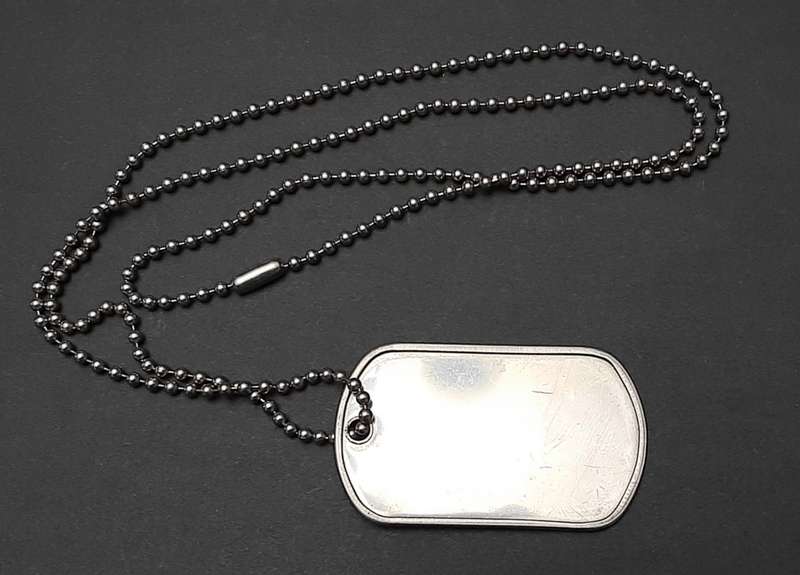 **Border War : 1980s SADF Identity Disc / ` Dog Tag` w/ Chain x1 **