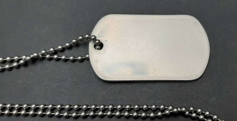 **Border War : 1980s SADF Identity Disc / ` Dog Tag` w/ Chain x1 **