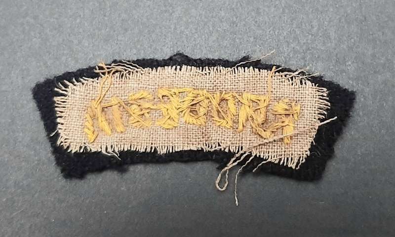 **WW2 1940s Rhodesian Army:  Bullion Embroidered Shoulder Title x1. **