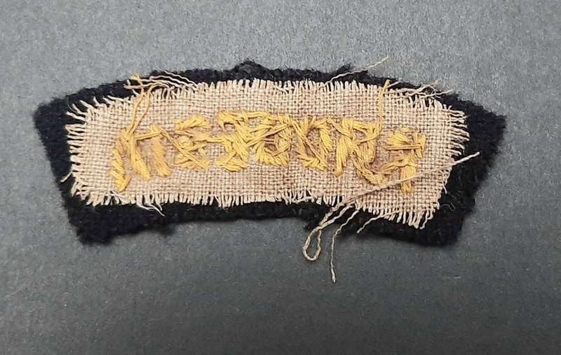 **WW2 1940s Rhodesian Army:  Bullion Embroidered Shoulder Title x1. **