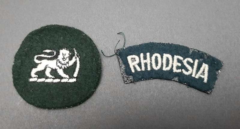 **Rhodesian Bush War: 1970s Rhodesian Army Step-out  Title & Sgt-Major Rank Insignia**