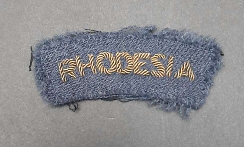 ** RARE: WW2 Royal Rhodesian Air Force: Bullion Shoulder Title x1**