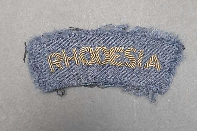 ** RARE: WW2 Royal Rhodesian Air Force: Bullion Shoulder Title x1**