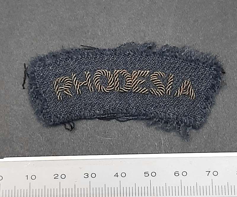 ** RARE: WW2 Royal Rhodesian Air Force: Bullion Shoulder Title x1**