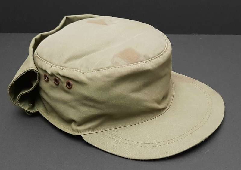 **Border War : 1980s Koevoet Olive Drab Flap Cap w/ Bloodstains .**