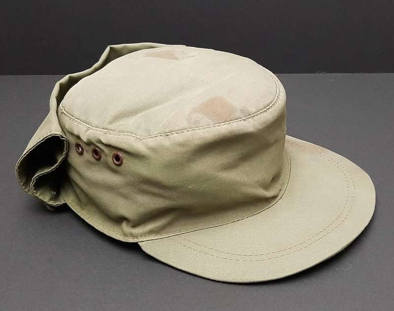 **Border War : 1980s Koevoet Olive Drab Flap Cap w/ Bloodstains .**