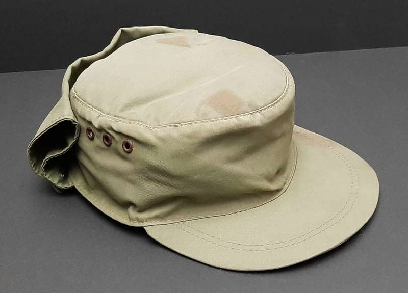**Border War : 1980s Koevoet Olive Drab Flap Cap w/ Bloodstains .**