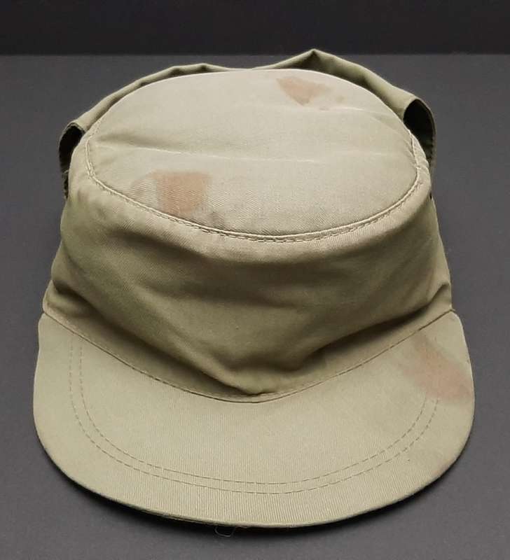 **Border War : 1980s Koevoet Olive Drab Flap Cap w/ Bloodstains .**