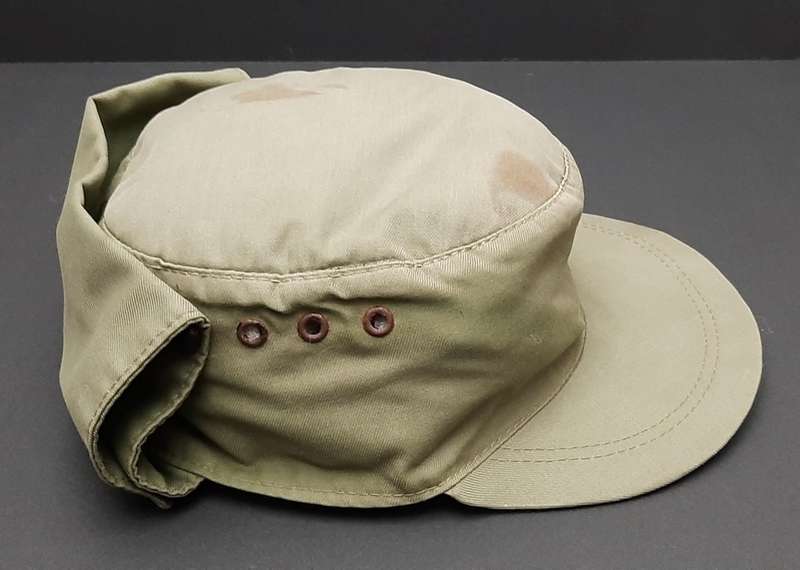 **Border War : 1980s Koevoet Olive Drab Flap Cap w/ Bloodstains .**
