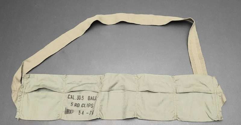 **Rhodesian Bush War: 1970s Rhodesian Guard Force .303 Webbing 5 Pocket Bandolier**