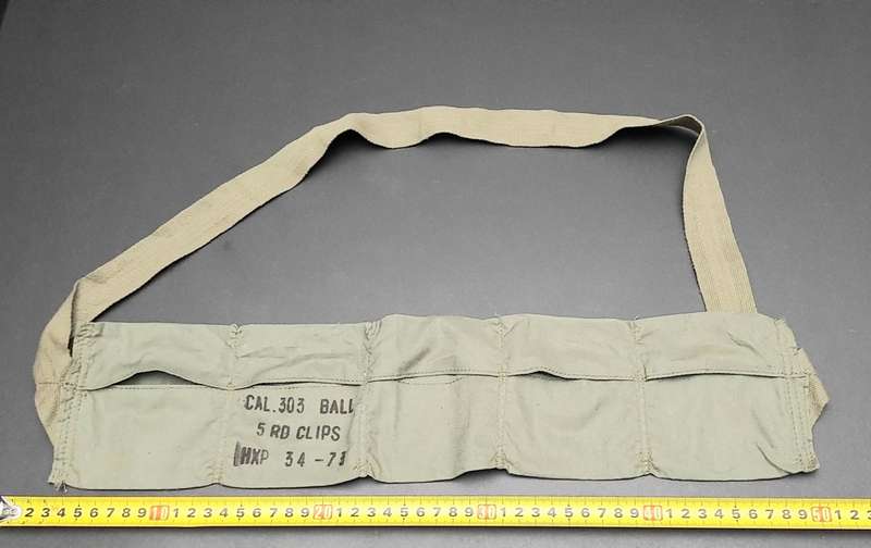 **Rhodesian Bush War: 1970s Rhodesian Guard Force .303 Webbing 5 Pocket Bandolier**