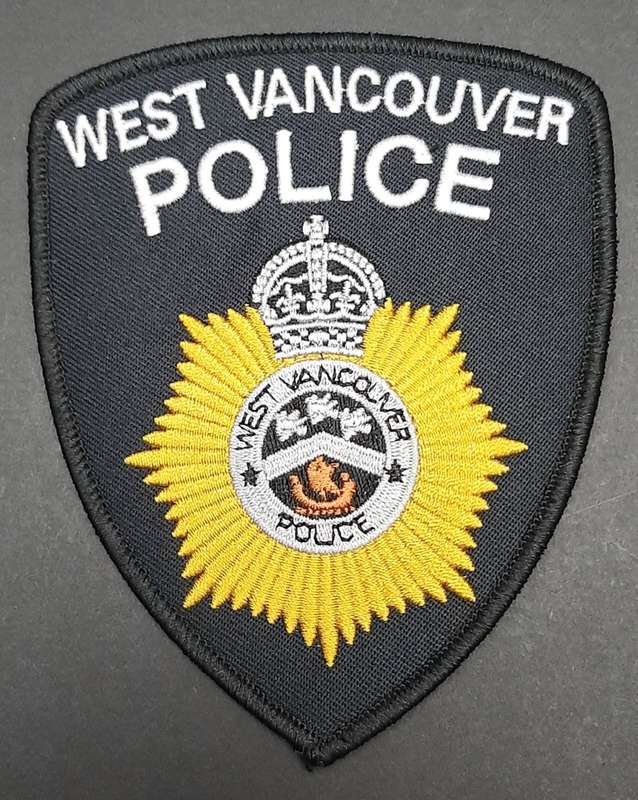 ** UNISSUED: West Vancouver Police Shoulder Flash x1 (Canada).**