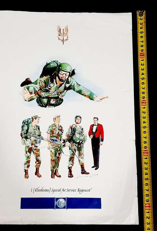 **Rhodesian Bush War: 1978 Special Air Service Unit Poster Double-Sided (61cm x 44cm).**