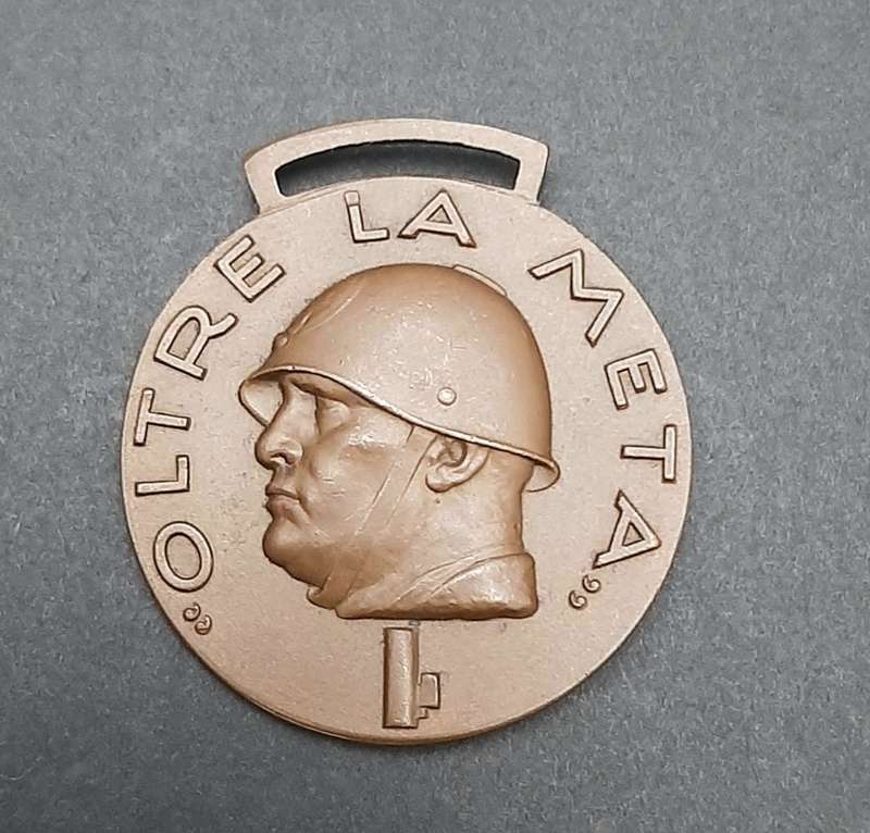 Rare 1937 Italian Fascist `Oltre La Meta` CCNN Blackshirt Medal