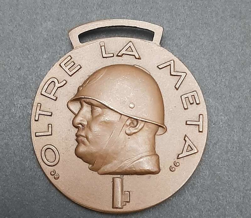 Rare 1937 Italian Fascist `Oltre La Meta` CCNN Blackshirt Medal