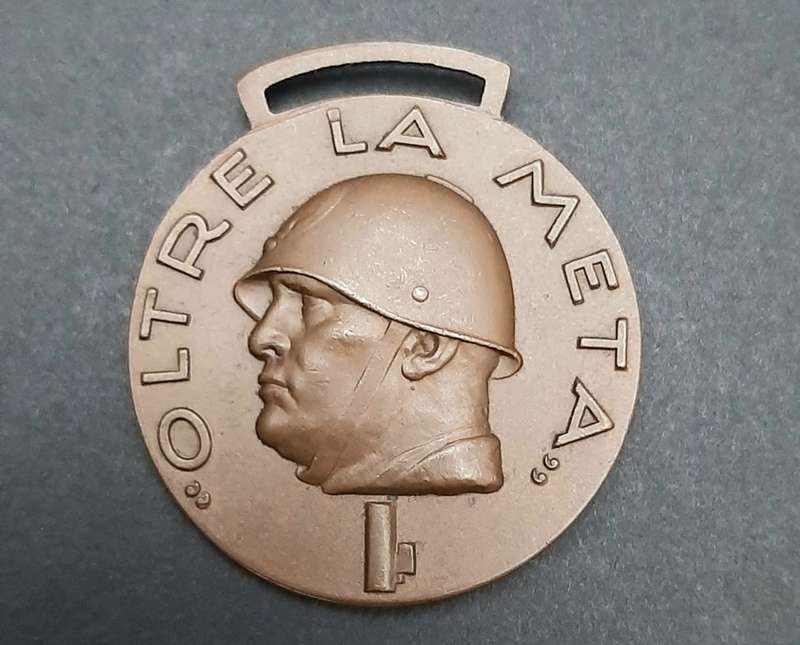 Rare 1937 Italian Fascist `Oltre La Meta` CCNN Blackshirt Medal