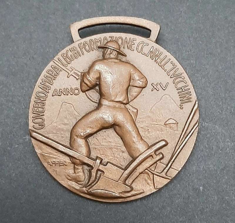 Rare 1937 Italian Fascist `Oltre La Meta` CCNN Blackshirt Medal