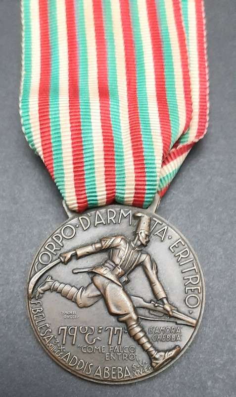 **RARE: 1936 Italian Fascist `Corpo d`Armata Eritreo` Medal w/ Ribbon.**
