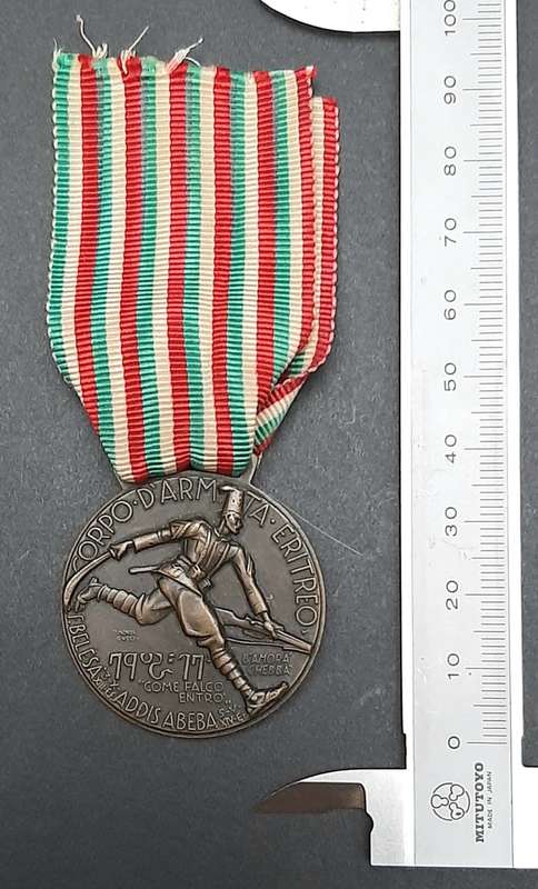 **RARE: 1936 Italian Fascist `Corpo d`Armata Eritreo` Medal w/ Ribbon.**