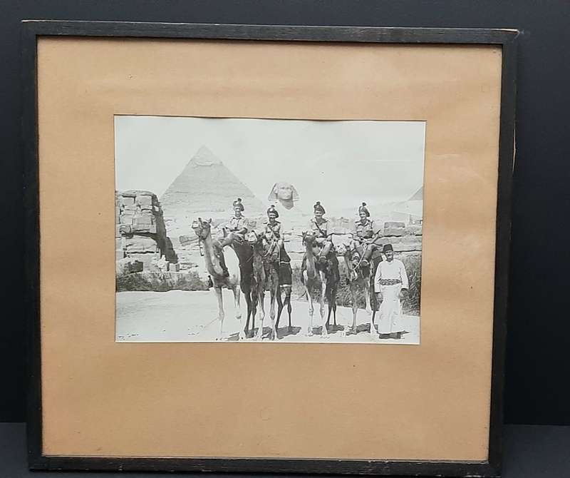 **WW2 Egypt :1941 Large Scottish/ Irish Regiment Framed Photograph at Giza (35cm x32cm).**
