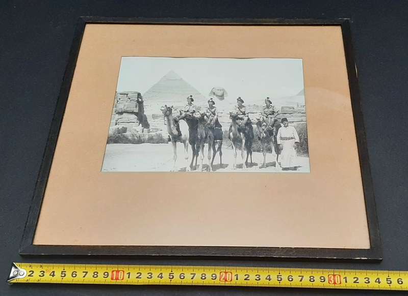 **WW2 Egypt :1941 Large Scottish/ Irish Regiment Framed Photograph at Giza (35cm x32cm).**