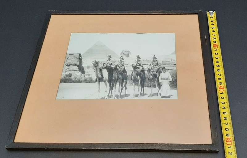 **WW2 Egypt :1941 Large Scottish/ Irish Regiment Framed Photograph at Giza (35cm x32cm).**