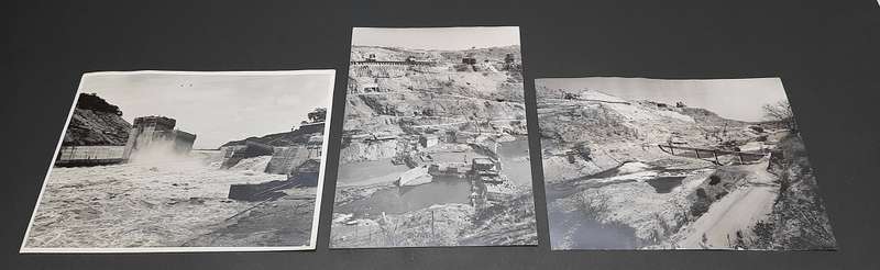 **RARE: Rhodesia Kariba Dam 1950s Official Construction Photograph Lot x3 (INSCRIBED).**