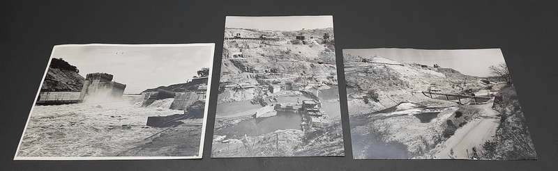 **RARE: Rhodesia Kariba Dam 1950s Official Construction Photograph Lot x3 (INSCRIBED).**