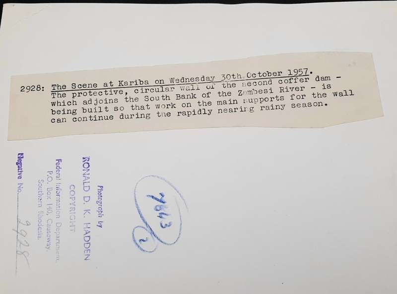 **RARE: Rhodesia Kariba Dam 1950s Official Construction Photograph Lot x3 (INSCRIBED).**