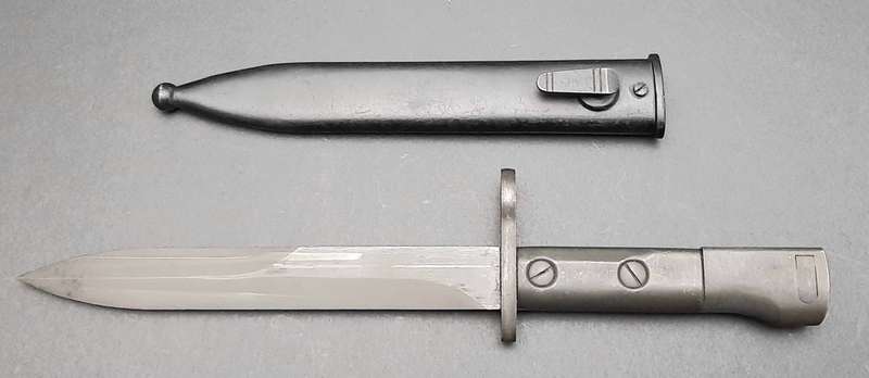 **Border War : 1960s SADF Type I Uzi Bayonet w/ Steel Scabbard**