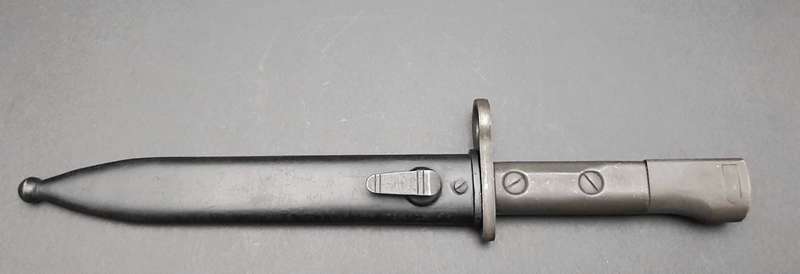 **Border War : 1960s SADF Type I Uzi Bayonet w/ Steel Scabbard**