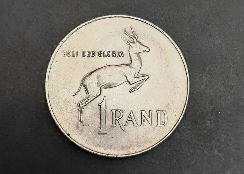 ** 1966 South Africa .800 Silver R1 Coin (VF).**