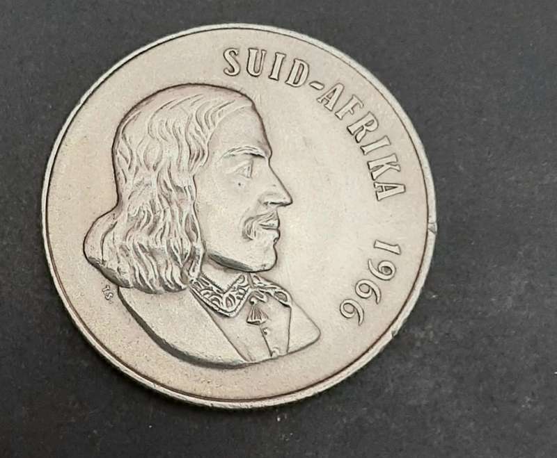 ** 1966 South Africa .800 Silver R1 Coin (VF).**