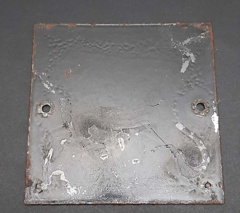 **RARE: Early 20th Century Colonial Enamel & Metal Municipal Sign (10cm x 9cm).**